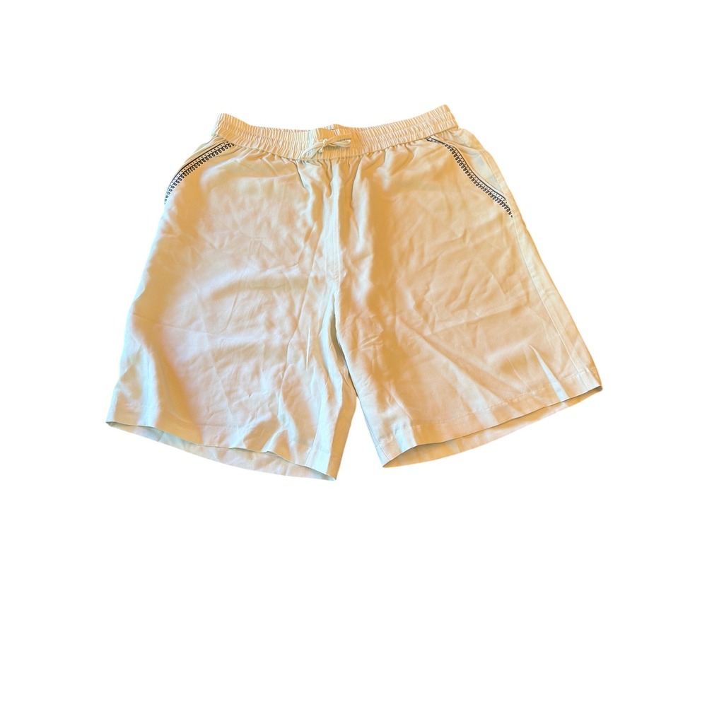 Kith Lewis Short Sandrift Cream Off-White Embroidered Logo KHM060882-104 Mens L